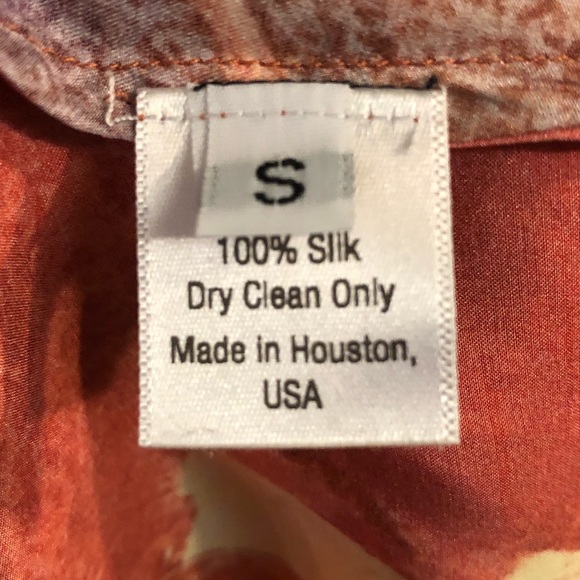 CROP David Peck silk abstract print sleeveless shirt dress with pockets S - Picture 13 of 14